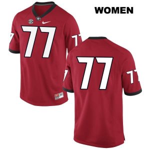 Women's Georgia Bulldogs NCAA #77 Isaiah Wynn Nike Stitched Red Authentic No Name College Football Jersey GXY7854ZO